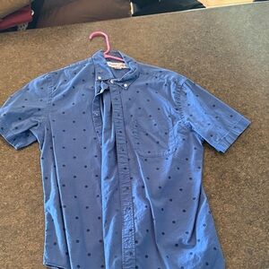 Old Navy Blue Shirt with Black Dots
